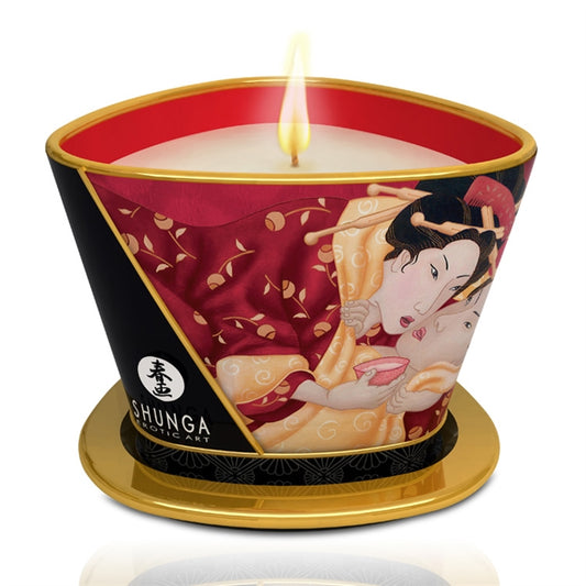 SHUNGA MASSAGE CANDLE STRAWBERRY CHAMPAGNE