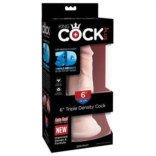 King Cock Plus 6" Triple Density Cock - Flesh