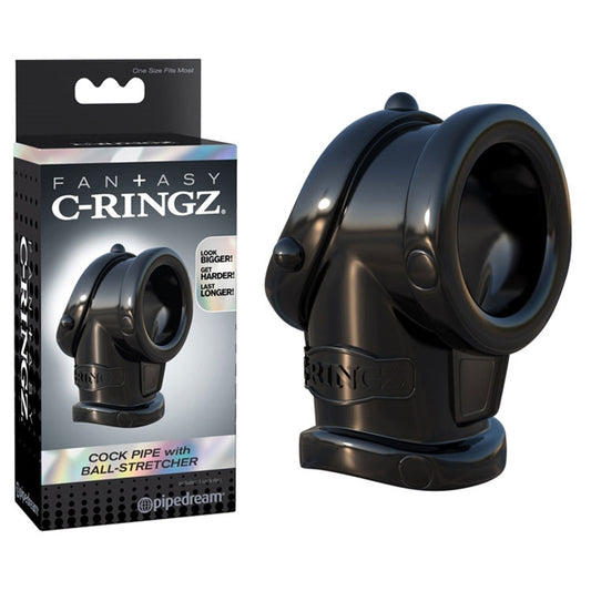 C-RINGZ COCK PIPE WITH BALL-STRETCHER BLACK