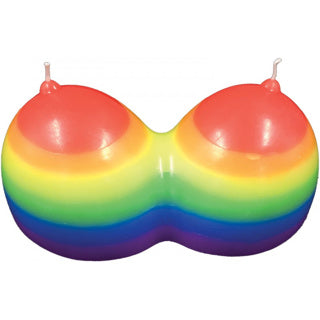 Hott Products - Bougie géante Boobie - Arc-en-ciel