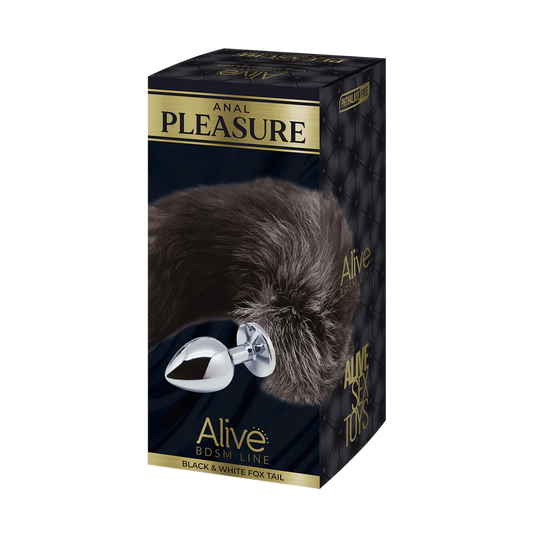 Queue de renard noir et blanc de grande taille