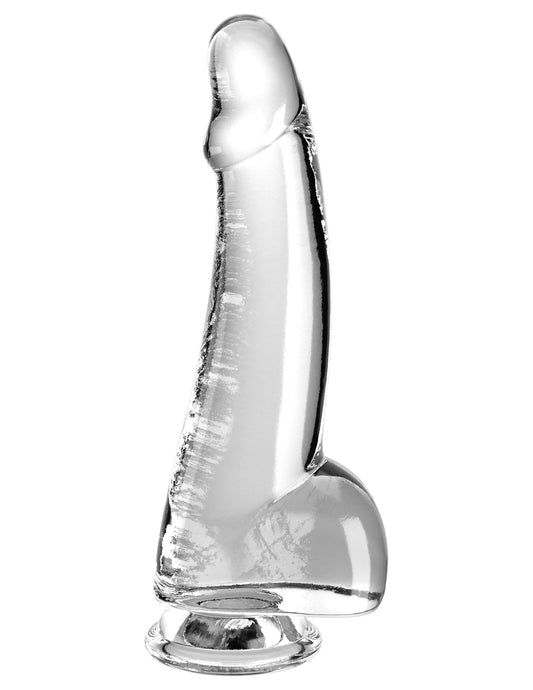 King Cock - Pénis de 19 cm avec testicules - Transparent