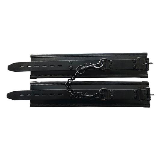 Rouge - Chevillères rembourrées en cuir - Noir/Noir