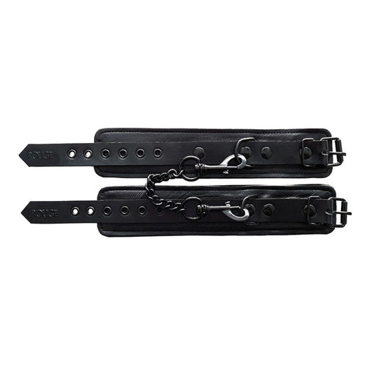 Rouge - Leather Ankle Cuffs - Black/Black