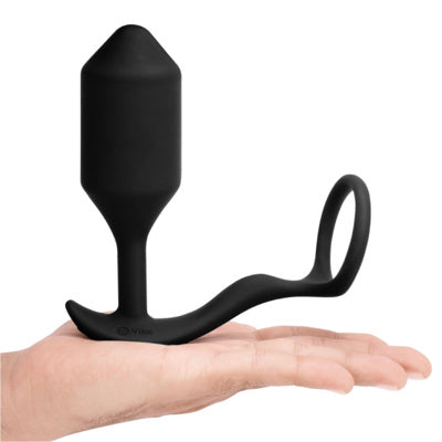 B-Vibe - Plug vibrant Snug Plug & Tug XL - Noir
