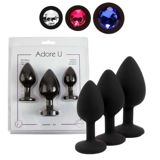 Adore U - Elisa - Coffret de plug anal avec pierres précieuses