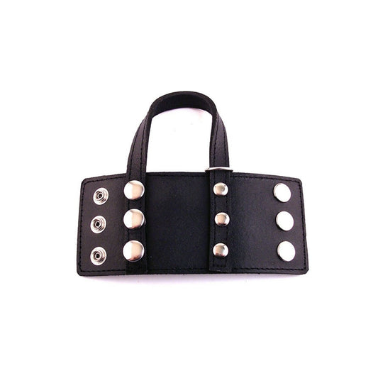 Rouge - Écarteur de testicules en cuir - Noir