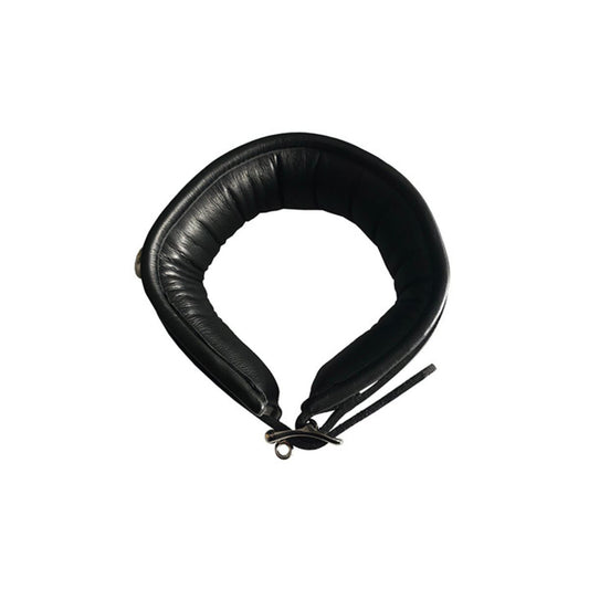 Rouge - Collier en cuir rembourré - Noir