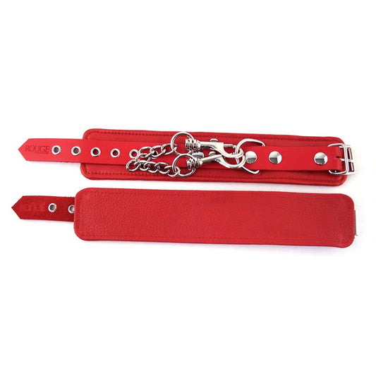 Rouge - Leather Wrist Cuffs - Red