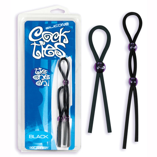 SILICONE COCK TIES BLACK