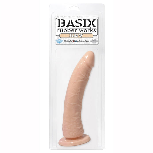 BASIX RUBBER WORKS- SLIM 7'' W/ SUCTION CUP -FLESH