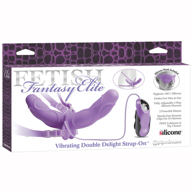 FF ELITE 10" VIBRATING DOUBLE DELIGHT STRAP-ON PUR