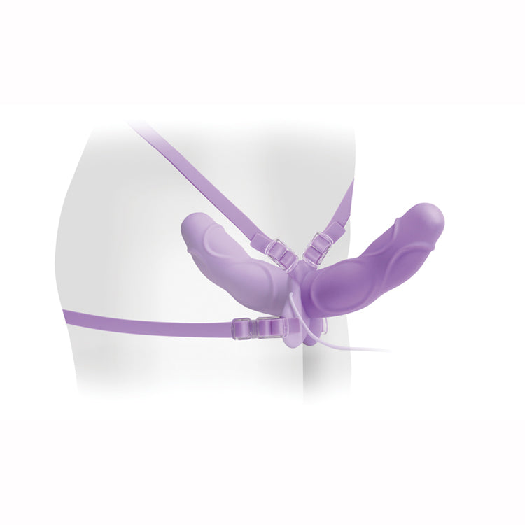 FF ELITE 10" VIBRATING DOUBLE DELIGHT STRAP-ON PUR