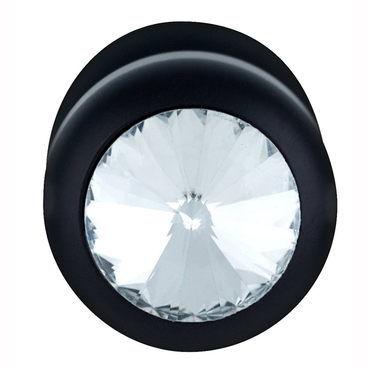 DIAMOND BUTT PLUG ALUMINIUM  83MM X 30MM BLACK