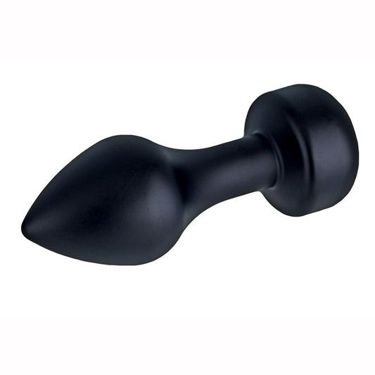 DIAMOND BUTT PLUG ALUMINIUM  83MM X 30MM BLACK