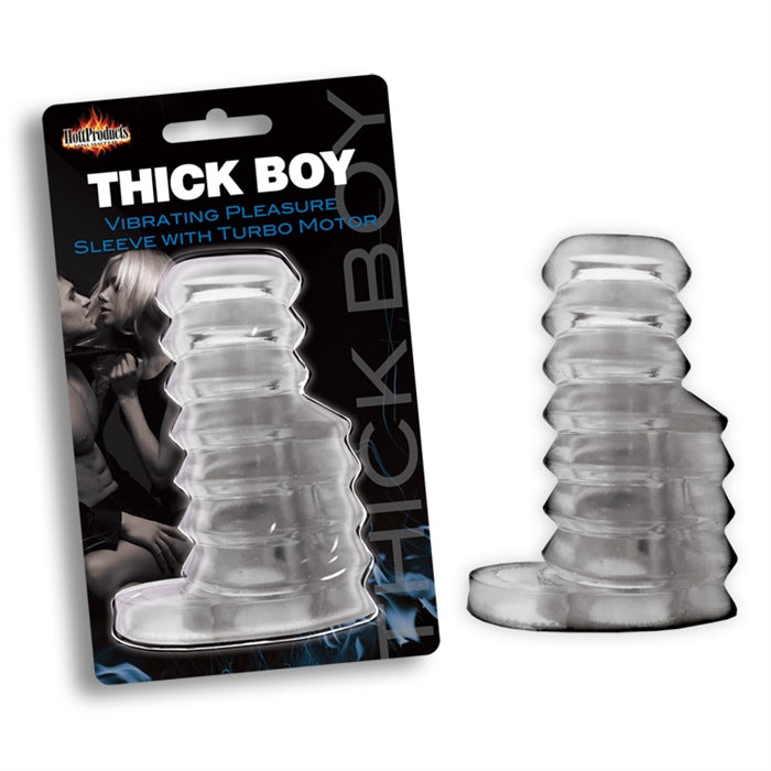 THICK BOY - VIBRATING PLEASURE SLEEVE - CLEAR