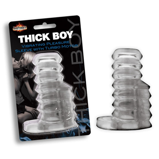 THICK BOY - VIBRATING PLEASURE SLEEVE - CLEAR
