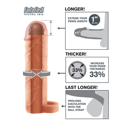 FX - PERFECT 1" EXT W/ BALL STRAP- FLESH