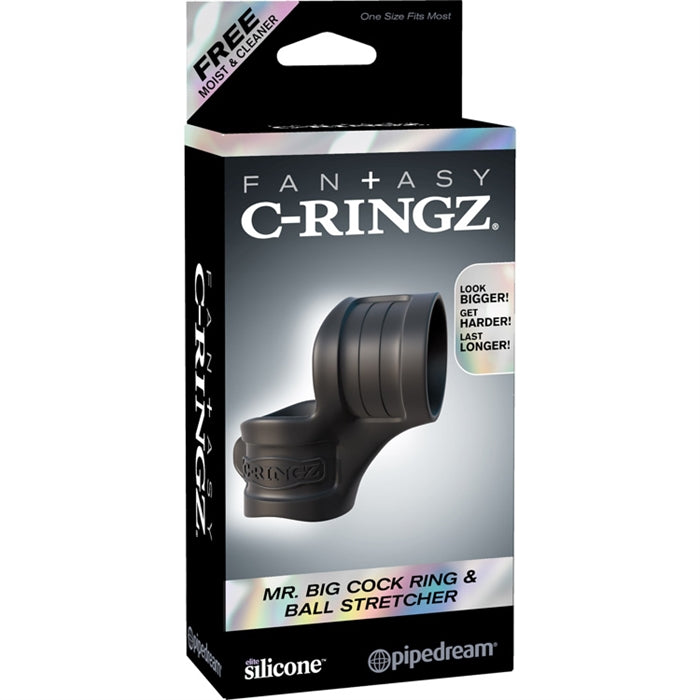 C-RINGZ MR BIG COCK RING AND BALL STRETCHER BLACK