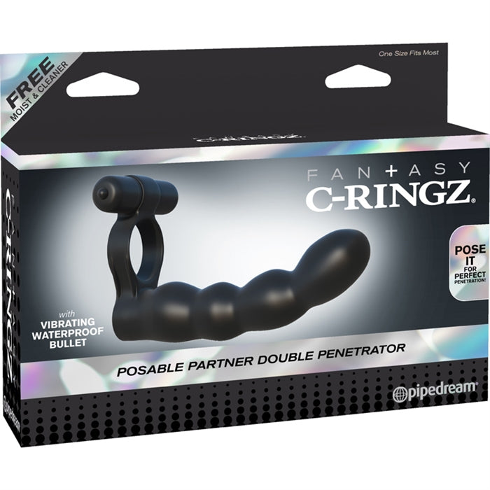 C-RINGZ POSABLE PARTNER DOUBLE PENETRATOR BLACK