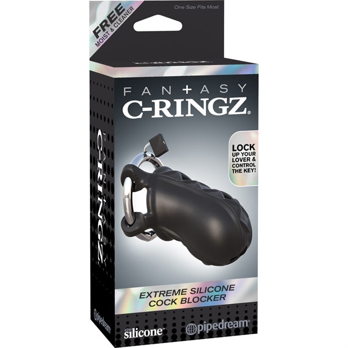 C-RINGZ EXTREME SILICONE COCK BLOCKER BLACK