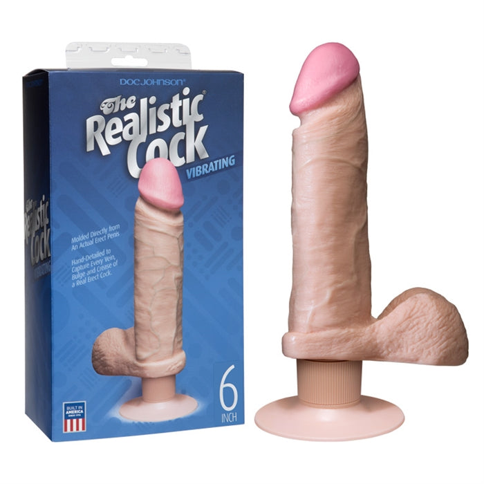 VIBRATING REALISTIC COCK 6" FLESH