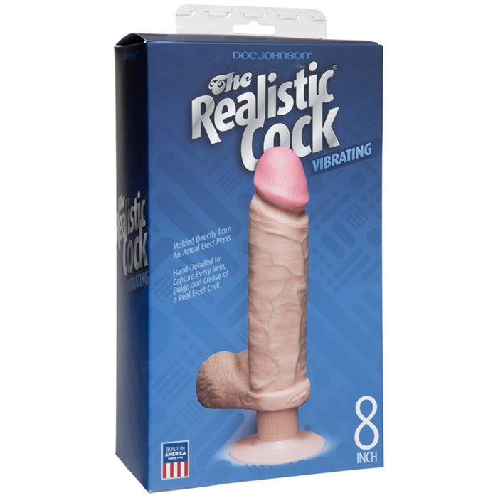 VIBRATING REALISTIC COCK 8" FLESH