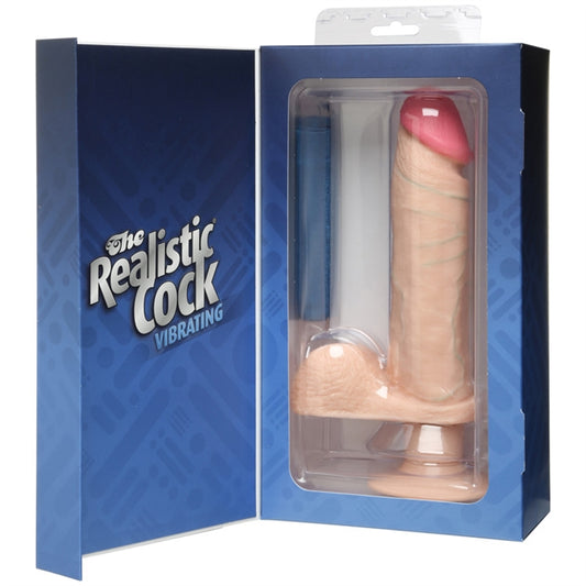 VIBRATING REALISTIC COCK 8" FLESH