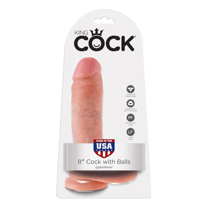 KING COCK  8" COCK WITH BALLS
