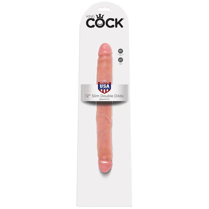 KING COCK  12" SLIM DOUBLE DILDO