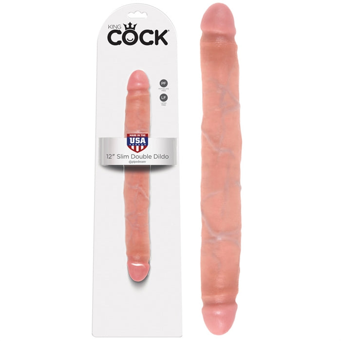 KING COCK  12" SLIM DOUBLE DILDO