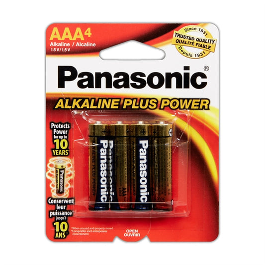 BATTERY PANASONIC AAA ALKALINE 4PK