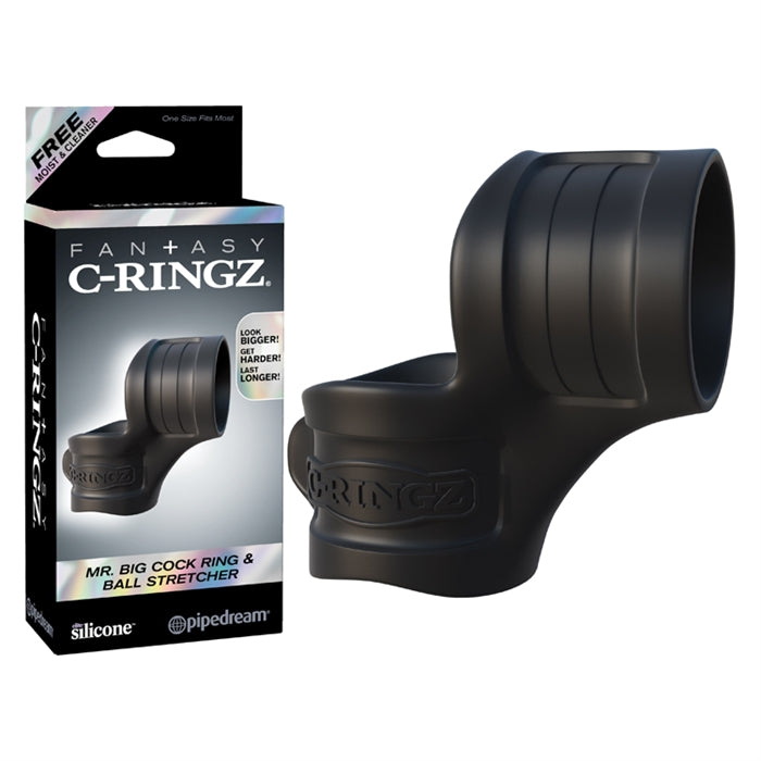 C-RINGZ MR BIG COCK RING AND BALL STRETCHER BLACK