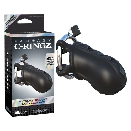 C-RINGZ EXTREME SILICONE COCK BLOCKER BLACK