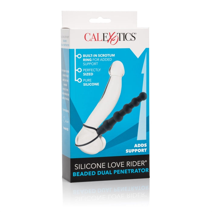 SILICONE LOVE RIDER BEADED DUAL PENETRATOR