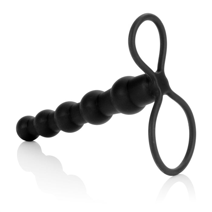 SILICONE LOVE RIDER BEADED DUAL PENETRATOR