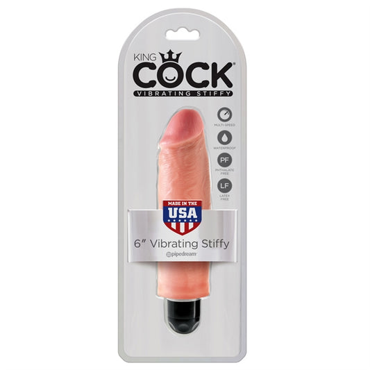 King Cock 6" Vibrating Stiffy - Flesh
