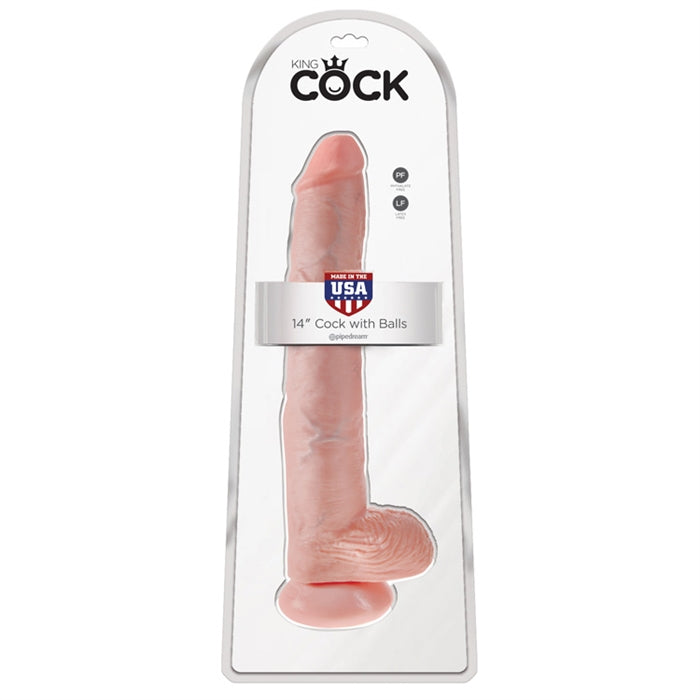 King Cock 14" Cock with Balls - Flesh