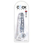 King Cock Clear 8" With Balls - Purple