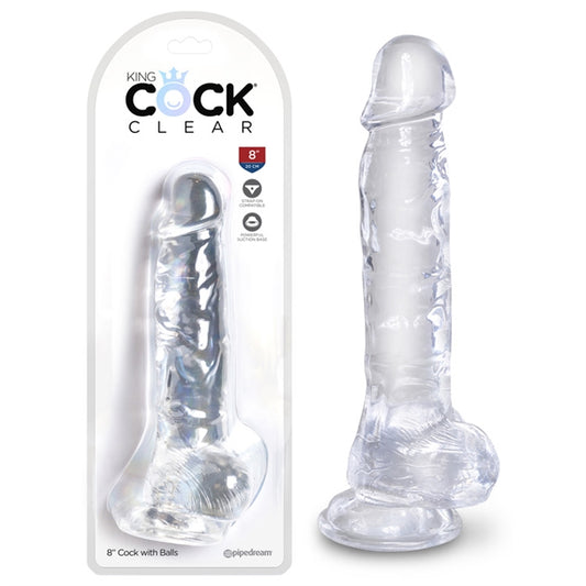 King Cock Clear 8" Cock with Balls