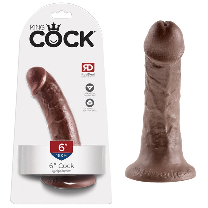 King Cock 6" Cock - Brown