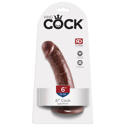 King Cock 6" Cock - Brown