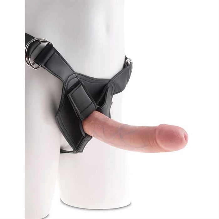 King Cock Strap-on Harness w/ 8" Cock - Flesh