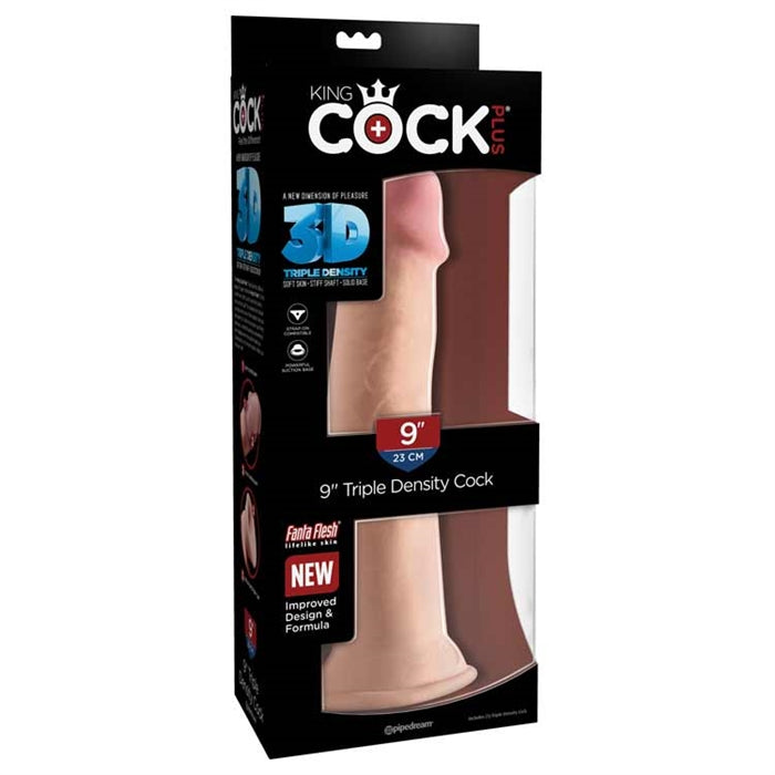 King Cock Plus 9" Triple Density Cock - Flesh