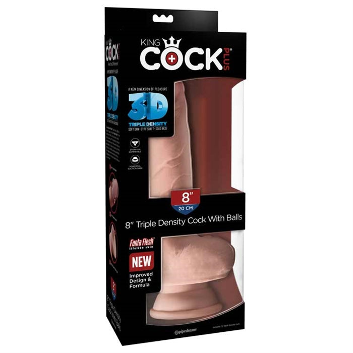 King Cock Plus 8" Triple Density Fat Cock with Bal