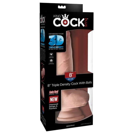 King Cock Plus 8" Triple Density Fat Cock with Bal