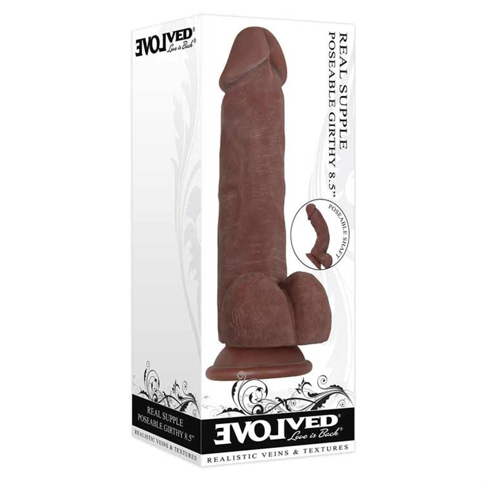 REAL SUPPLE POSEABLE GIRTHY DARK 8.5"