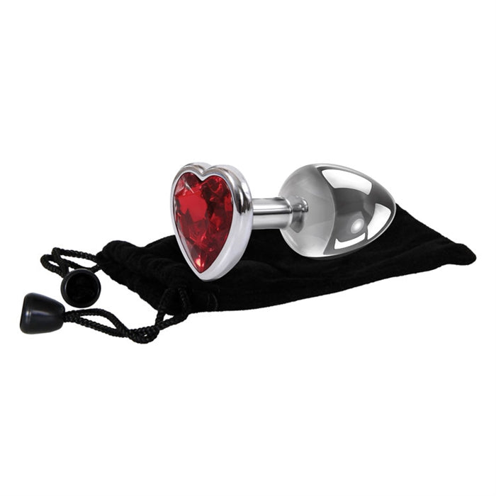 MEDIUM RED HEART GEM ANAL PLUG