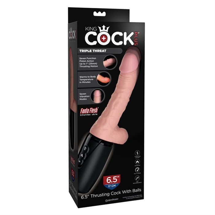 King Cock Plus 6.5" Thrusting cock / balls Light
