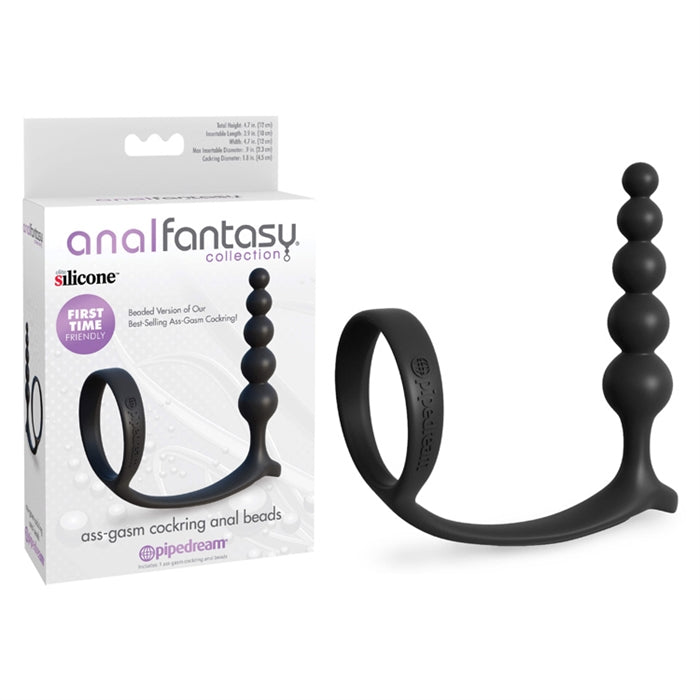 AFC   Ass-Gasm Cockring Anal Beads   Black